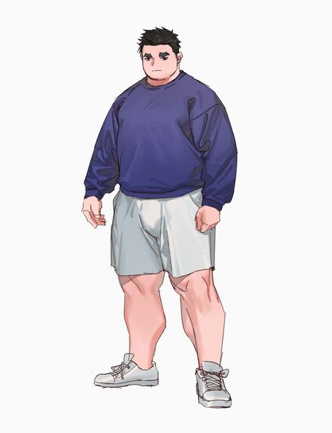 Chubby Pfp, Chubby Anime Guy, Male Drawing Poses, Anime Guy Drawing, Male Drawing Reference, Male Drawing, Chubby Guy, Chubby Men, Body Reference Drawing