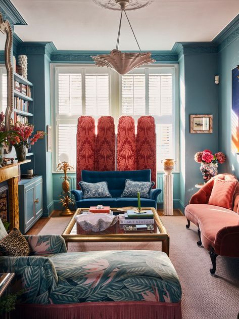 Kingsley Road — Stephanie Barba Mendoza Denim Drift, Maximalist Living Room, Mexican Interiors, Paint And Paper Library, Interior Design Courses, Miami Houses, London Home, Interior Work, Victorian Terrace