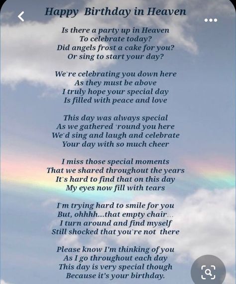 Birthday In Heaven Quotes, Birthday Wishes In Heaven, Dad In Heaven Quotes, Heaven Poems, Heavenly Birthday, Birthday Wishes For Mom, Birthday Husband, Happy Birthday In Heaven, Mom In Heaven