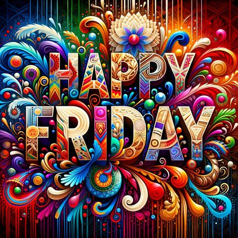 Celebrate the weekend with this vibrant "Happy Friday" digital download. Perfect for creating eye-catching canvases, wall art, greeting cards, and more.  Add a burst of joy and anticipation to your home or office! Instant download for easy DIY projects. Beautiful Friday Quotes, It’s Friday, Fabulous Friday Quotes, Happy Friday Good Morning, Friday Morning Images, Happy Friday Humour, Friday Morning Greetings, Happy Friday Images, Happy Friday Pictures