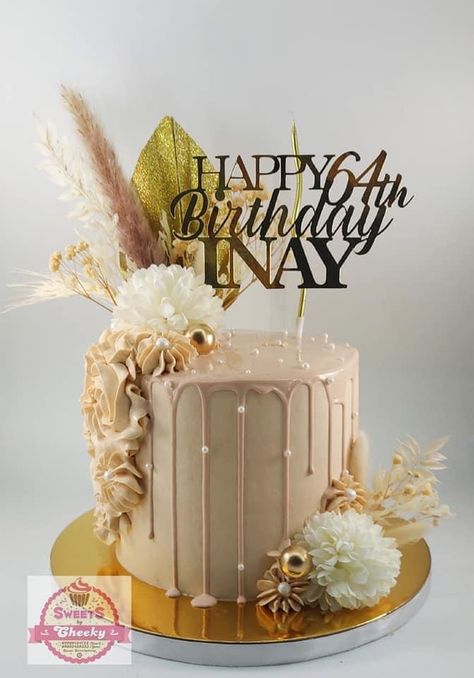 56th Birthday Cake Ideas Mom, Elegant 60th Birthday Cake For Ladies, 60th Birthday Cake For Ladies, 60th Birthday Cake For Mom, 75 Birthday Cake, Birthday 19, Golden Party, Cakes Decorated, 56th Birthday