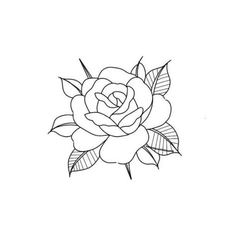 Rose Tattoo Stencil Outline, Rose Tattoo Outline, Rose Outline Tattoo, American Traditional Rose, Traditional Rose Tattoo, Rose Heart Tattoo, Traditional Tattoo Outline, Rose Tattoo Stencil, Simple Rose Tattoo