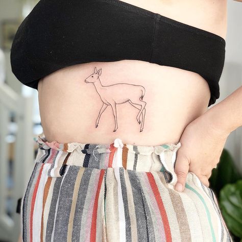 Deer tattoo by LUCIDLINES #deer #tattoo #fineline #delicate #nice #tattoos #lucidlines Nice Tattoos, Deer Tattoo, Stick And Poke, Cross Necklace, Deer, Flash, Tattoos, The Originals