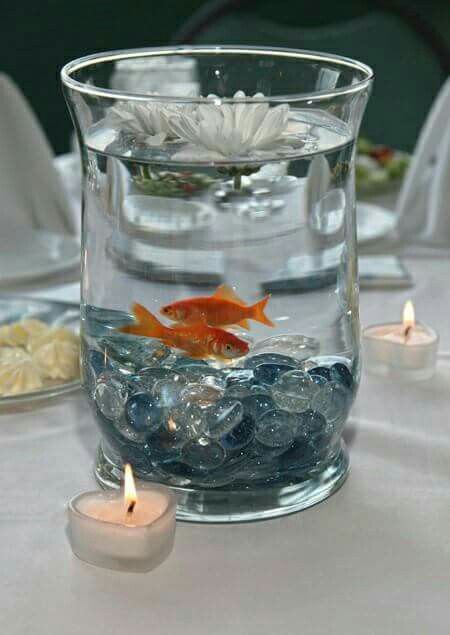 Fish Centerpiece, Aquarium Wedding, Fishing Wedding, Smart Tiles, Table Centers, Mermaid Birthday Party, Floating Candles, Mermaid Birthday, Mermaid Party