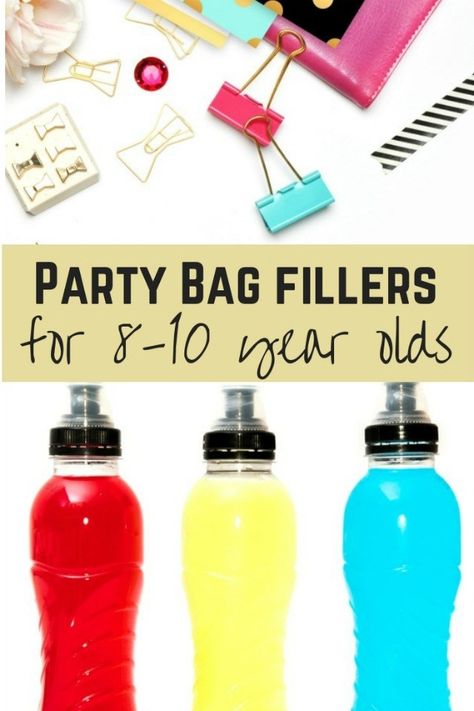 Party bag fillers for 8-10 year olds #kidsparty #childrensparty #happybirthday #birthday #partybags #partyplanning Party Favors For Kids Birthday Unique, 10th Birthday Party Favors, Birthday Goody Bags Ideas Kids, Boys Party Bag Ideas, Goodie Bag Ideas For Kids, Birthday Party Gift Bag Ideas, Party Bag Alternative, Birthday Party Treat Bags, Birthday Party Goodie Bags