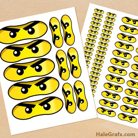 FREE Printable LEGO Ninjago Eyes Lego Ninjago Party, Lego Ninjago Birthday, Ninjago Birthday Party, Ninja Birthday Parties, Ninjago Birthday, Ninjago Party, Ninja Birthday, Free Lego, Ninja Party