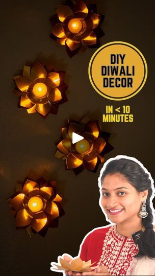 36K views · 1.4K reactions | DIY Kids friendly Diwali Decor
You can make this decor in less than 10 minutes using my lotus downloadable pattern comment ‘lotus Diwali’ to get details for this DIY, EASY home decor for coming festivals, or use it for your home decor, Rental-friendly, and wall-friendly detachable reusable and easy-to-store set make it once and use it for multiple occasions It looks expensive like metal wall decor but for low-cost. Quickly cut out the gold petals and give it to your littile once at home to create these lotus flowers and add some tea light candles and kids will love being creative in making these diyas for this DIWALI 
🪔 

[Diwali Decoration Ideas at home, How to make diyas at home, DIY Diya, Kids make diwali decor, Kids friendly diwali decor, lotus wall decor, Wall Decor Diwali, Diy Diwali Wall Decor, Diya Making Ideas For Diwali, Diwali Wall Decoration Ideas, Diya Decoration Ideas Creative, Diy Diwali Decorations At Home, Diwali Decoration Ideas Home, Diwali Wall Decor, Easy Diwali Decoration Ideas