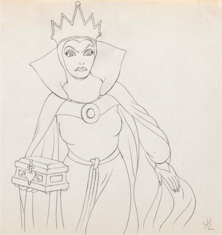 Character sketch of the Evil Queen from Walt Disney's SNOW WHITE AND THE SEVEN DWARFS All Disney Villains, Queen Drawing, Pencil Test, Villain Character, Seven Dwarfs, Disney Sketches, Evil Queen, Character Sketch, Maleficent