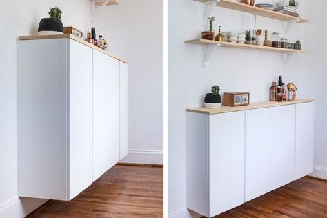 IKEA IVAR Storage Hacks: Kitchen Storage Ikea Hemnes Living Room, Ivar Ikea Hack, Ikea Deco, Ikea Ivar Cabinet, Ikea Eket, Kitchen Wall Storage, Kitchen Furniture Storage, Ikea Kitchen Design, Ikea Ivar