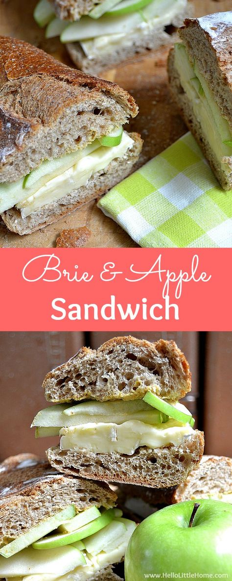 Brie And Apple Sandwich, Apple Sandwich Recipes, Vegetarian Picnic, Brie Sandwich, Apple Brie, French Sandwich, Vegetarian Sandwiches, Best Egg Recipes, Apple Sandwich