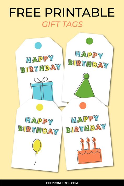 Free printable gift tags Free Printable Gift Tags Birthday, Free Birthday Gift Tags, Birthday Tags Printable, Birthday Gift Tags Printable, Birthday Survival Kit, Happy Birthday Tag, Gift Tags Birthday, Student Birthdays, Teacher Birthday Gifts