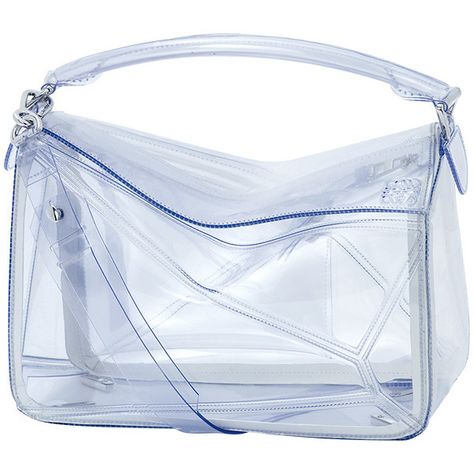 バッグ ❤ liked on Polyvore featuring bags, handbags, blue purse, blue bag and blue handbags Bags For Summer, Transparent Raincoat, Loewe Puzzle Bag, Military Rucksack, Clear Handbags, Military Backpack, Puzzle Bag, Vinyl Bag, Loewe Bag