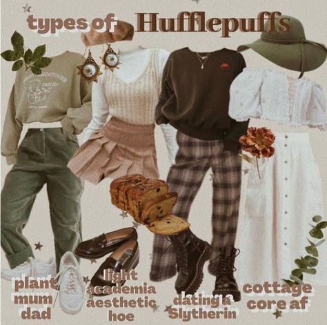 Hufflepuff Inspired Outfits Casual, Casual Aesthetic Outfits For Women, Cottagecore Corporate, Hufflepuff Inspired Outfits, Harry Potter Aesthetic Outfits, Harry Potter Inspired Outfits, Industry Aesthetic, Hufflepuff Outfit, Light Academia Fashion