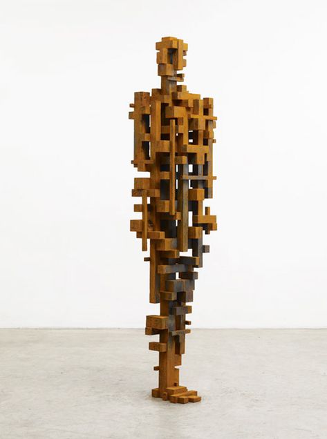 Antony Gormley, cast iron (kick ass) via designboom Antony Gormley Sculptures, Jing Y Jang, Anthony Gormley, Person Reference, Human Sculpture, Public Artwork, Antony Gormley, Geometric Sculpture, Sculptures Céramiques