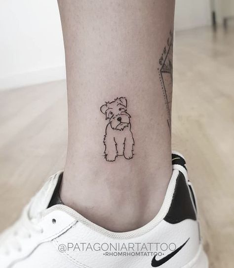 Terrier Tattoo, Tatoo Dog, Small Dog Tattoos, Boys With Tattoos, Tattoo Dog, Cute Tiny Tattoos, Wire Fox Terrier, Dainty Tattoos, Tattoo Outline