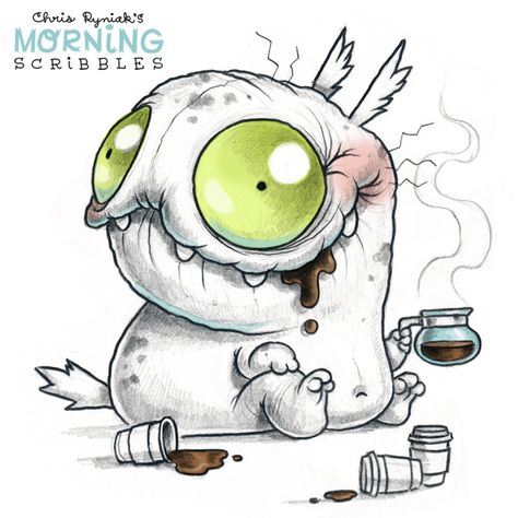 Morning Scribbles #1044 | Chris Ryniak on Patreon Morning Scribbles, Monster Drawings, Chris Ryniak, Friendly Monster, Cute Monsters Drawings, Doodle Monster, Monster Drawing, Funny Drawings, Arte Sketchbook