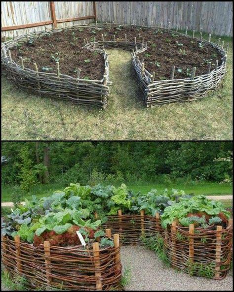 Wattle Fence, Rustic Backyard, Sun Loving Plants, Eco Friendly Garden, Raised Bed, Natural Garden, Backyard Projects, Garden Bed, Garden Soil