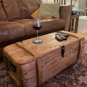 Rustic Trunk Vintage Coffee Table Chest Industrial Army - Etsy UK Coffee Table Chest, Vintage Chest Trunk, Trunk Chest, Chest Ideas, Trunk Table, Vintage Coffee Table, Chest Coffee Table, Unique Coffee Table, Vintage Chest