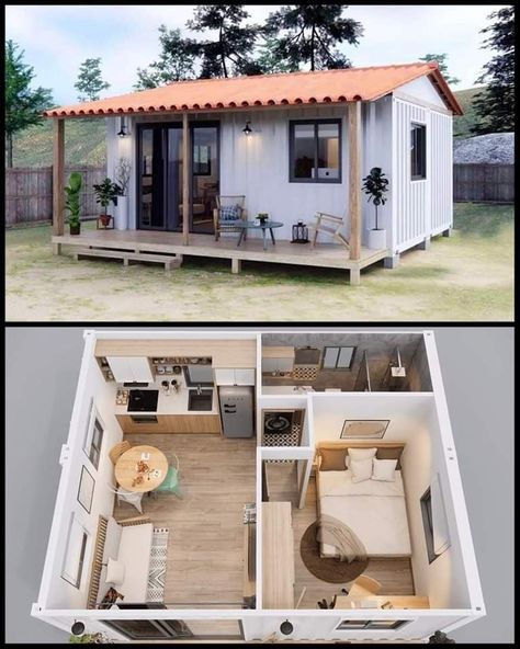 Playground Landscaping, Farm Style House, Small House Layout, Shed Home, Shed To Tiny House, Tiny House Layout, Tiny House Community, Tiny House Floor Plans, Small House Design Plans