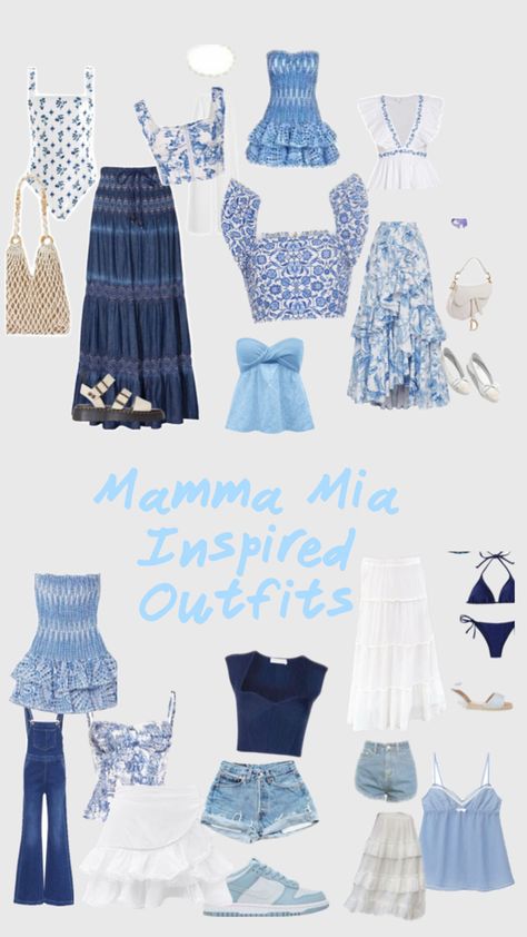 Ma Ma Mia Outfits, Spain Inspired Outfits, Sophie Mama Mia Outfits, Momma Mia Outfits, Sophie Mamma Mia Outfits, Mamma Mia Clothes, Mama Mia Inspired Outfits, Mama Mia Style, Mamma Mia Party Outfit