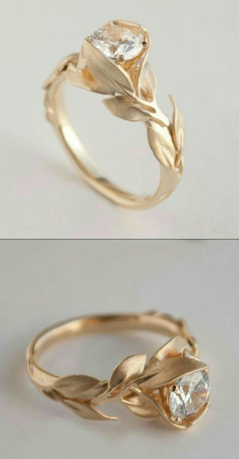 Elvish Rings Engagement, Unique Engagement Rings Unique Engagement Rings Non Traditional, Thorn Engagement Ring, Gold Finger Rings, Nature Inspired Engagement Ring, Gold Rings Simple, Mom Ring, Cute Engagement Rings, Flower Engagement Ring