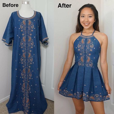 Thrift Store Fashion, Upcycling Fashion, Diy Clothes Refashion, Thrift Store Refashion, Upcycle Clothes Diy, Sewing Shirts, Diy Vetement, Thrift Flip, Jeans Diy