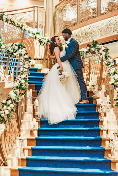 Disney Dream Cruise Ship, Disney Cruise Wedding, Cruise Ship Wedding, Disney Dream Cruise, Disney Cruise Ships, Disney Inspired Wedding, Romantic Wedding Receptions, Disney Fairy Tale Weddings, Dream Cruise