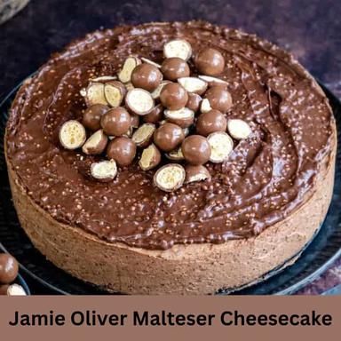 The Best Jamie Oliver Malteser Cheesecake Recipe - British Recipes Book Jamie Oliver Cheesecake, Malteaser Cheesecake, Malteser Cheesecake, Lemon Drizzle Traybake, Welsh Cakes Recipe, Cappuccino Cake, Biscoff Cake, Lemon Brownies, Mary Berry Recipe