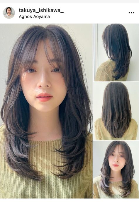 Hair Cut For Ovel Face Shape Girl, Hair Cut For Circle Shape Face Girl, Haircuts For Small Round Face, Layered Haircuts For Heart Shaped Face, Japanese Round Face Haircut, Haircut For Oval Face Shape Girl, Hair Styles Bangs Round Face, Korean Hairstyle Medium Round Faces, Hair Cuts For Small Face Shape