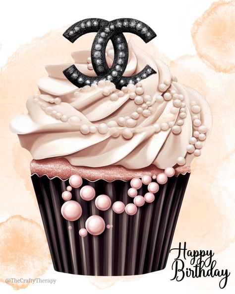 Black And White Chanel Wallpaper, Happy Birthday Fashionista, Channel No5, Happy Birthday Glam, Happy Birthday Black Woman, Face Mask Maker, Chanel Decoration, Happy Birthday My Queen, Chanel Cupcakes