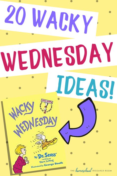 20 simple, low prep Wacky Wednesday ideas to help create a memorable and wacky day for your kids! Find Wacky Wednesday STEM activities, wacky crafts, and wacky surprises! Wacky Wednesday Ideas, Dr. Suess, Wednesday Ideas, Dr Seuss Preschool Activities, Read Across America Week, Dr Seuss Preschool, Dr Seuss Activities, Mathematics Activities, Dr Seuss Crafts