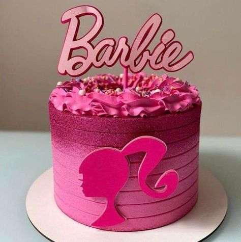 Barbie Pink Cake, Barbie Birthday Cake Ideas, Cake Barbie Birthday, Barbie Cake Birthday, Barbie Theme Cake, Latest Birthday Cake, Barbie Doll Birthday Cake, Double Birthday Parties, Doll Birthday Cake