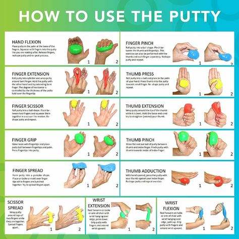 Theraputty Exercises, Hand Strengthening Activities, Hand Therapy Exercises, Hand Strengthening Exercises, Geriatric Occupational Therapy, Therapy Putty, Prostate Health Men, Hand Strengthening, Occupational Therapy Kids