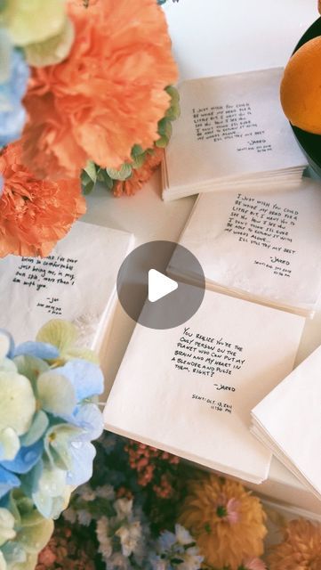 Jac Vanek on Instagram: "Our love note cocktail napkins were one of my favorite little details from our wedding that I don’t think I ever shared. 🥰 I think this is such a cute way to let your guests have a little glimpse into your love that is sweet and subtle. You can do this with your actual love notes, but Jared and I had some really cute texts we exchanged way back in the day that I thought were perfect for these. I can show a tutorial of how I created these, they’re super easy to make and really affordable. 🤍 #weddingwednesday" Jac Vanek, Love Note, Get The Party Started, Cute Texts, Nice Things, Love Notes, Cocktail Napkins, Back In The Day, Crafty Ideas