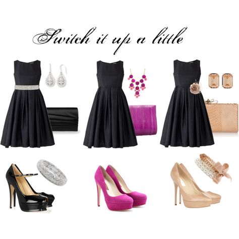 "Switch it Up" by anne-ratna on Polyvore - LBD - wedding guest evening attire ideas Outfit Boda, Black Dress Accessories, Wedding Guest Attire, Outfits Shorts, Lil Black Dress, Girlie Girl, Fashion Pics, Black Dress Outfits, Guest Attire