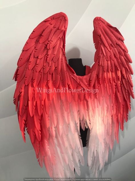 Red Angel Wings, Wings Inspiration, Angel Wings Costume, Cosplay Wings, Diy Angels, Diy Wings, White Angel Wings, Wings Art, Wings Costume