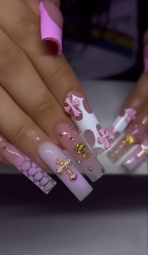 Long Acrylic Nail Designs, Hard Nails, Colored Acrylic Nails, Girly Acrylic Nails, Dope Nail Designs, Short Square Acrylic Nails, Long Acrylic Nails Coffin, Acrylic Nails Coffin Pink, Unique Acrylic Nails