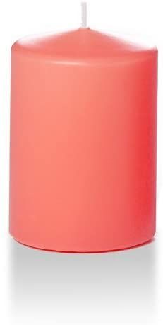 Colored Pillar Candles Wedding, Coral Candles, Coloured Pillar Candles, Yummi Candles, Red Pillar Candles, Large Orange Candle, Candle Dipping, Coloured Candles, Blue Candles