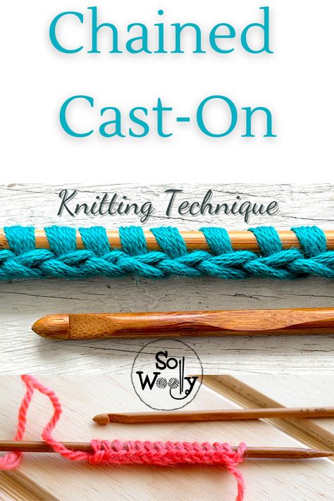 In today’s tutorial, you’ll learn how to knit the chained cast-on, another way to start your knitting projects! It gives a touch of elegance to the edge of the hat, gloves, or sweater. Additionally, it’s pretty stretchy! #sowoolly #chainedcaston #knittingpattern Stretch Cast On Knitting, How To Cast On Stitches For Knitting, Knitting Projects Easy, Cast On, Cast On Knitting, Casting On Stitches, Knitting Tips, Knit Stitches, Learn How To Knit