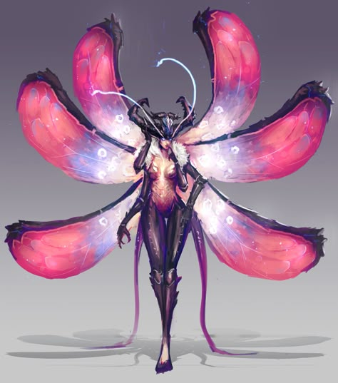 Succubus concept - Insect variation, Jeff Chen on ArtStation at https://www.artstation.com/artwork/4gm42 Creature Fantasy, 다크 판타지, Alien Concept Art, Monster Concept Art, Fantasy Monster, Mythical Creatures Art, Monster Design, Creature Concept Art, Armors