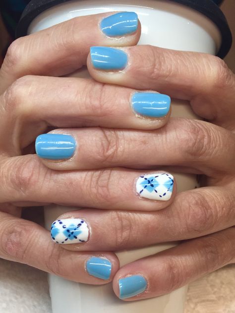 UNC Nails Carolina Blue Nails Designs, North Carolina Nails, Unc Nail Designs, Carolina Blue Nails Acrylic, Unc Nails, Carolina Blue Nails, Blue Nails Short, Blue Nails Acrylic, Argyle Nails