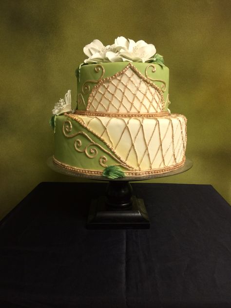 Green Wedding Cake Princess And The Frog Wedding Cake, Princess And The Frog Cake, Disney Princess Background, Princess Background, Sweet 16 Winter, Frog Cake, Green Wedding Cake, Princess And The Frog, White Wedding Cake