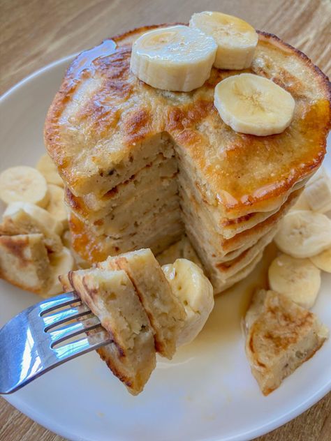 Vegan Banana Pancakes, Plats Healthy, Banana Pancakes Recipe, Pancakes Ingredients, Vegan Pancakes, Vegan Banana, Gf Recipes, Banana Pancakes, 5 Ingredient