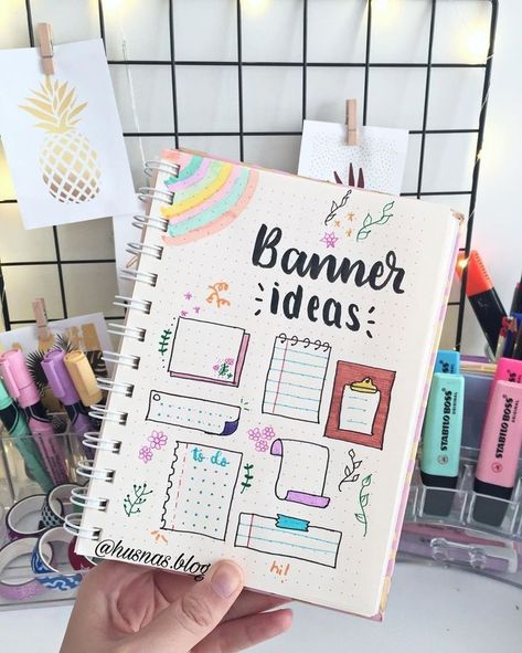 Banner ideas by @husnas.blog so you have plenty of options to choose from 🤩🤩 . . . . 🌴🌴🌴🌴🌴🌴🌴🌴🌴🌴 #bulletjournalideas #bulletjournalspread… Journal Banner Ideas, Journal Banner, Bullet Journal Titles, Bullet Journal Headers, Bullet Journal 2020, Goals Bullet Journal, Bullet Journal Font, Bullet Journal Banner, Note Doodles