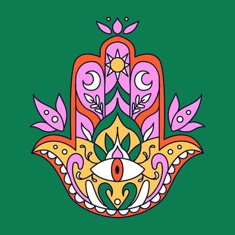 Free vector hand drawn hand of fatima il... | Free Vector #Freepik #freevector #hamsa #fatima #hand-drawn-elements #hand-drawn Hamsa Illustration, Hamsa Hand Art, Fatima Hand, Hand Of Fatima, Vector Hand, Hamsa Hand, Bat Mitzvah, Hand Embroidery, Graphic Resources