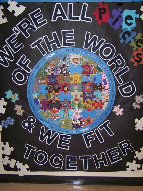 All Together Now Crafts, 2 Puzzle Pieces, Diversity Bulletin Board, Multicultural Classroom, Diversity Activities, Travel Theme Classroom, British Values, Around The World Theme, All Together Now