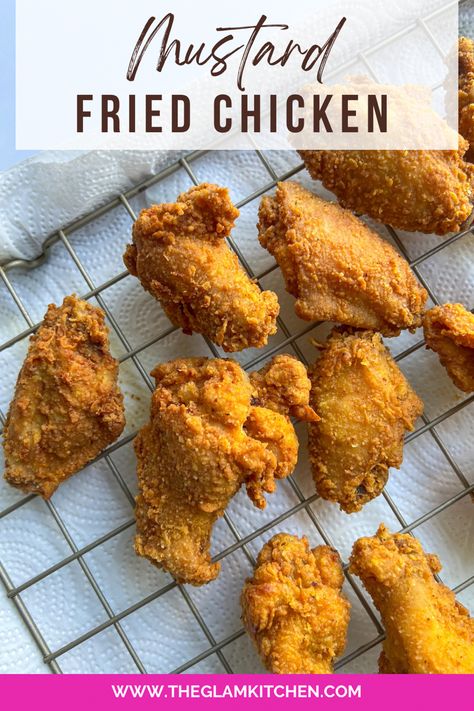 Mustard Fried Chicken, Fried Chicken Wings Recipe, Chicken Wing Recipes Fried, Glazed Chicken Wings, Glam Kitchen, Chicken Wings Recipe, Southern Recipes Soul Food, Chinese Cooking Recipes, Fried Chicken Wings