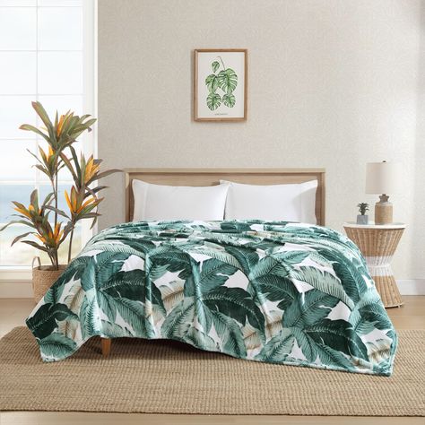 Tommy Bahama Printed Ultra Soft Plush Reversible Blanket - Bed Bath & Beyond - 41127939 King Blanket, Plush Bedding, Tommy Bahama Home, Top Of Bed, Blanket Bed, Queen Blanket, Twin Blanket, Island Living, Bedding Stores