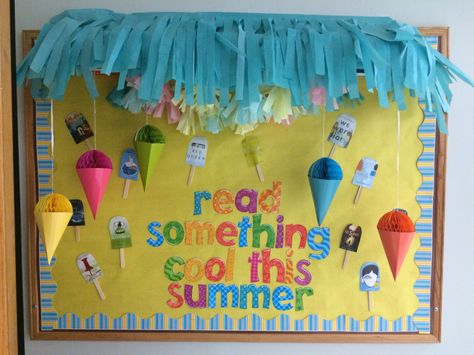 May Library Bulletin Board Ideas, Summer Library Display Ideas, Summer Book Displays Public Libraries, End Of Year Library Bulletin Board Ideas, May Library Bulletin Boards, Summer Reading Bulletin Boards, Summer Library Bulletin Boards, Summer Bulliten Board Ideas, Summer Library Displays