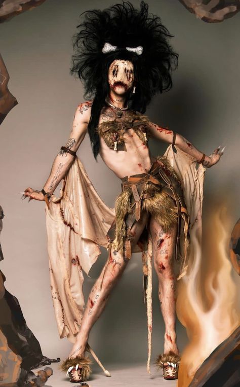 Witcher Monsters, Drag Queen Costumes, Medusa Costume, Egypt Concept Art, Aesthetic Era, Drag King, Horror Makeup, Drag Makeup, Club Kids